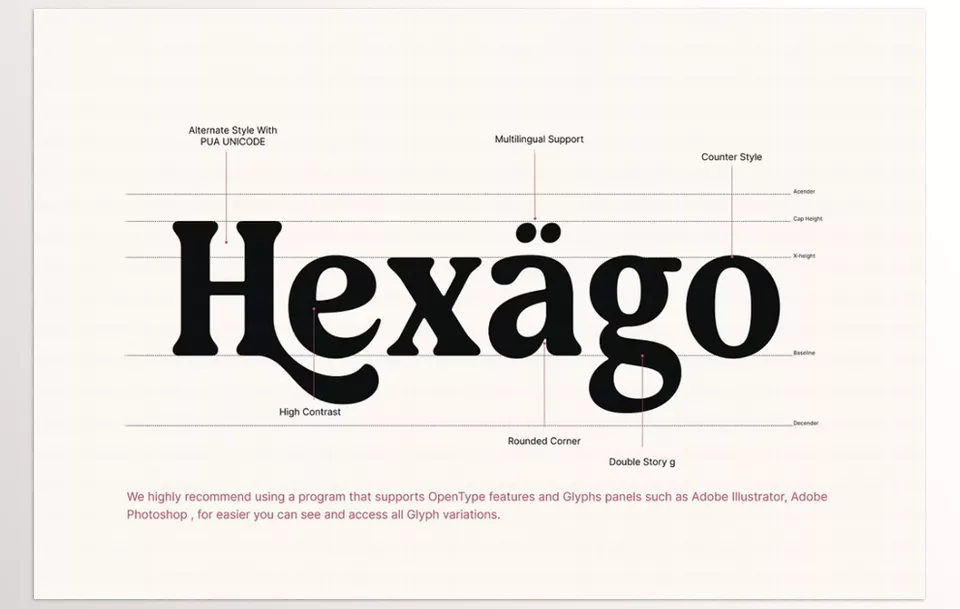 Creative Market - Meaty Nineties Modern Retro - This bold serif display font captures vintage elegance, making it perfect for designs that need a nostalgic touch.