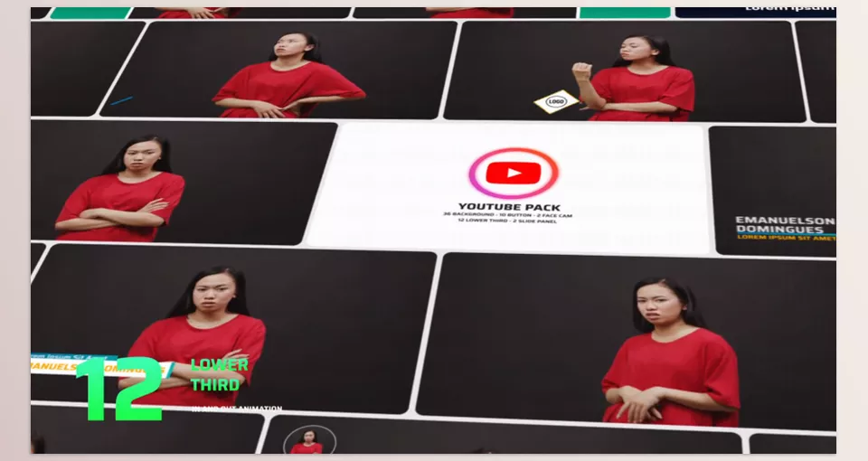 Youtube Pack for Davinci Resolve  - Animate your videos with our custom dynamic backgrounds and overlays.