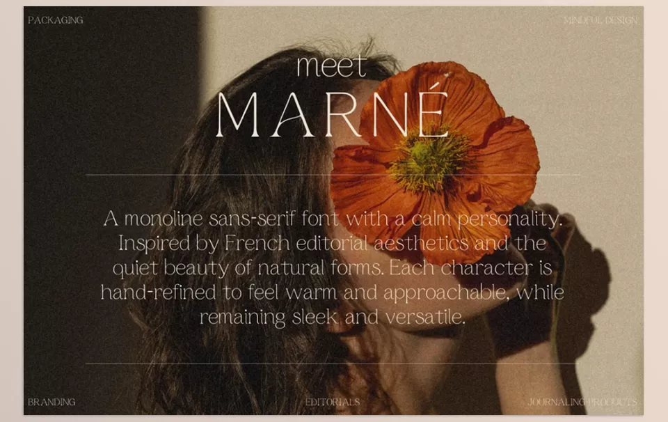 Creative Market - MARNÉ Modern Organic Sans Serif - Explore the beauty of modern design together with organic minimalism.