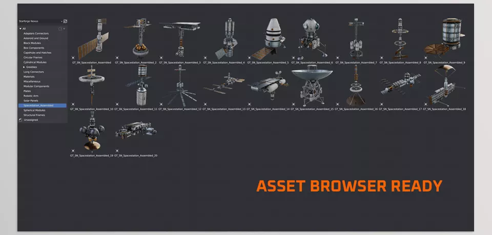 Starforge Nexus Spacestation Kitbash Greeble Assets - If you need to achieve breathtaking space scenes with a seamless addition to your ongoing projects, this kit ahs everything you need.