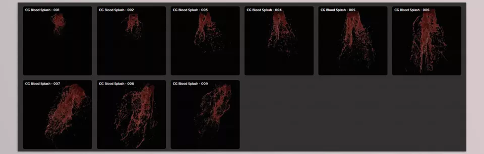 CG Blood Splashes Pack 1 - Enjoy expert-crafted effects portraying blood splashes that are perfect for high visual impact scenes.