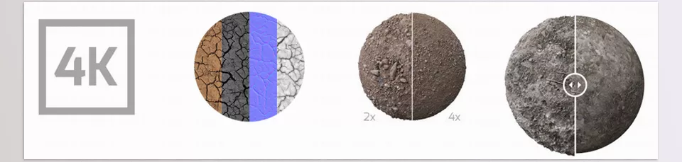 Motion Squared - Arnold Ground And Dirt Materials for Cinema 4D - Excellent in detailing the textures of each material in 4k resolution.