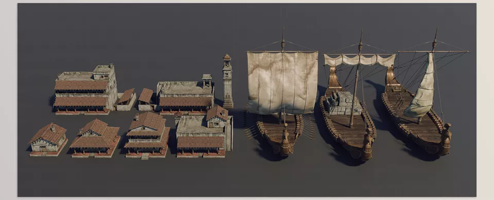 CHOLA NADU Kitbash Set - The creative heights to which one can elevate one's artistic vision will soar beyond all limitations with this collection of more than 200 assets.