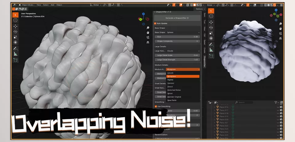 Shapeshifter Addon For Blender - Construct realistic organic structures in real-time with ease.