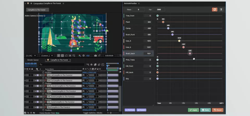 Aescripts - AnimateParallax - Expand your creative potential without the burden of manual keyframing.