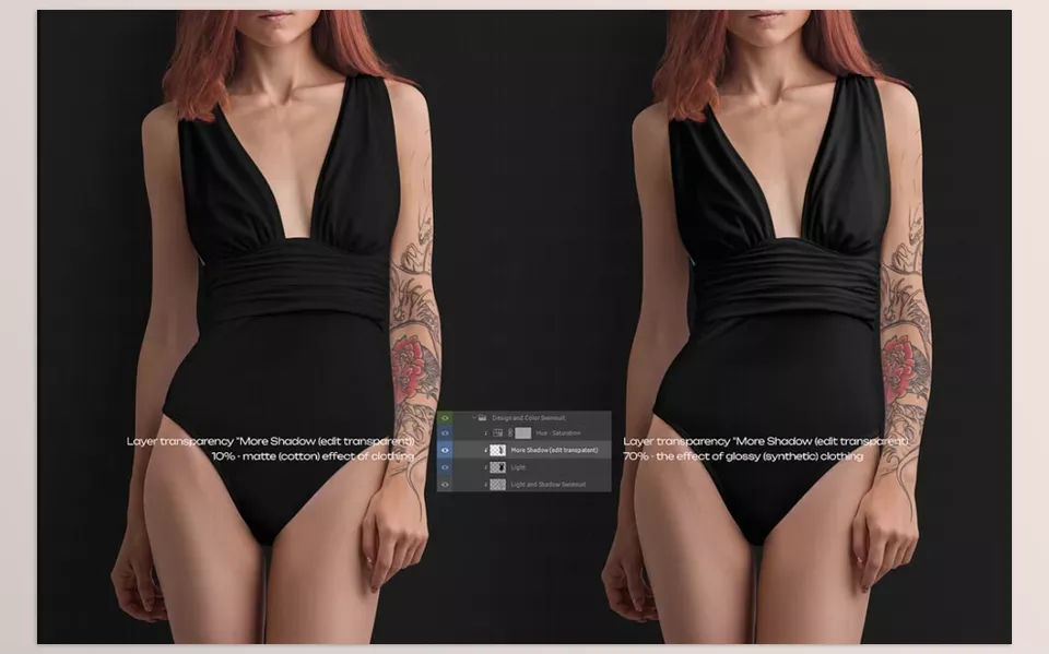 Creative Market - Mockup of a One Piece Women Swimsuit - Fashion should be reasonably accurate and done with extreme attention to detail.
