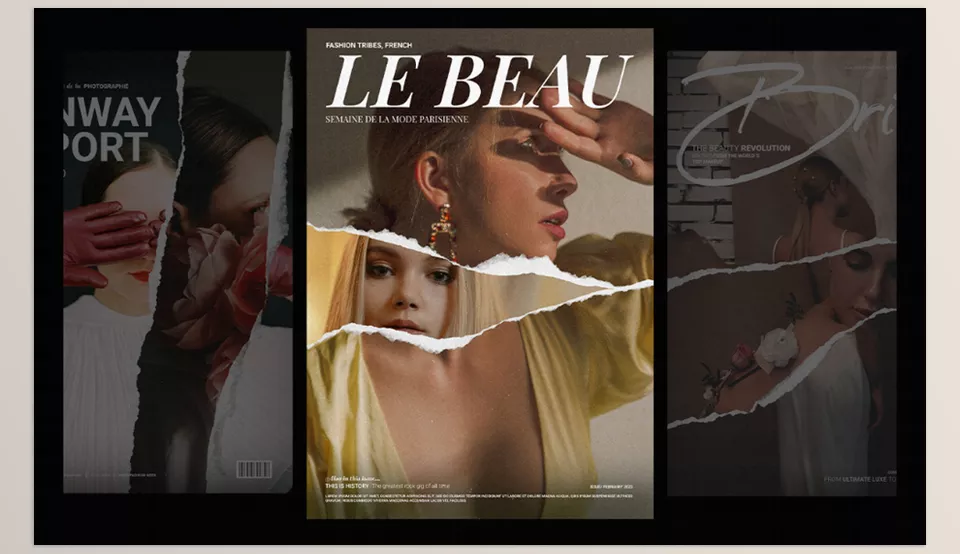 Pixflow - Torn Paper Magazine and Posters  - Social Media Increased engagement with modern stunning visuals on existing social media pages.