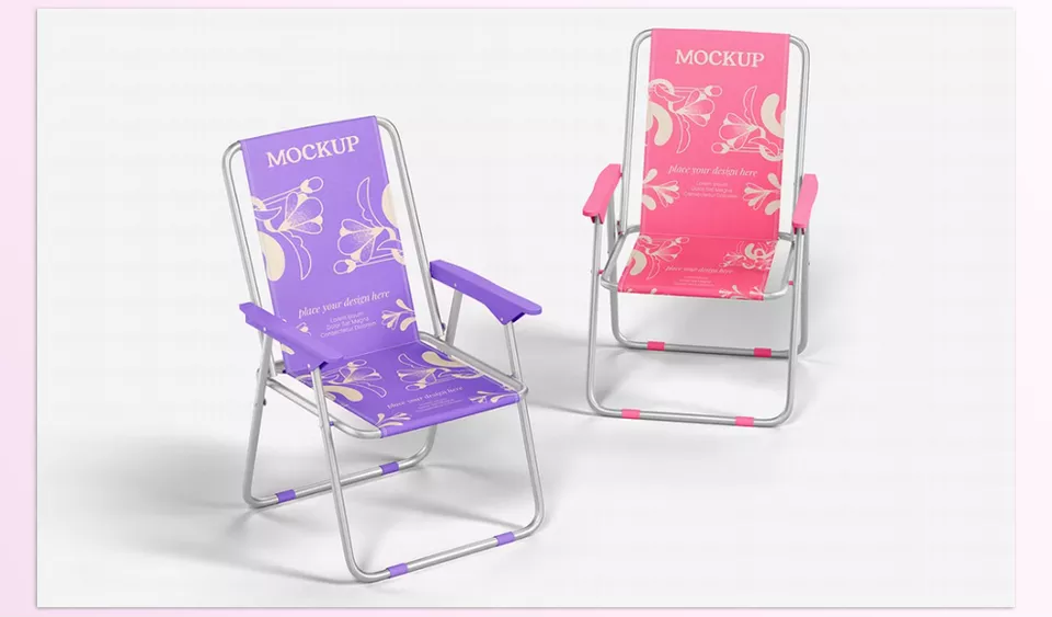 Creative Market - Beach Chair Mockup Set - Tailor to your preference with ease, thanks to organized layers and smart objects.