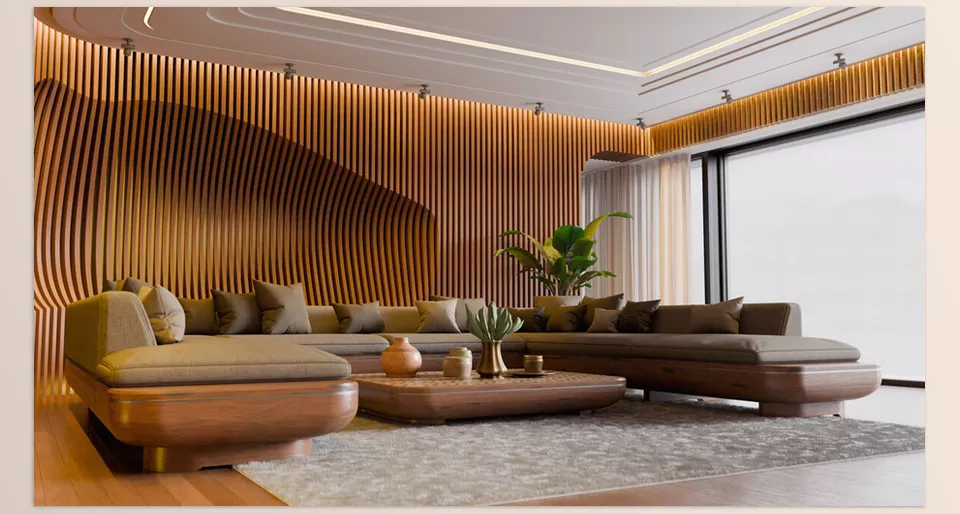 Blender - Modern Organic Living Room - Features the beauty of modern design blended with organic elements.