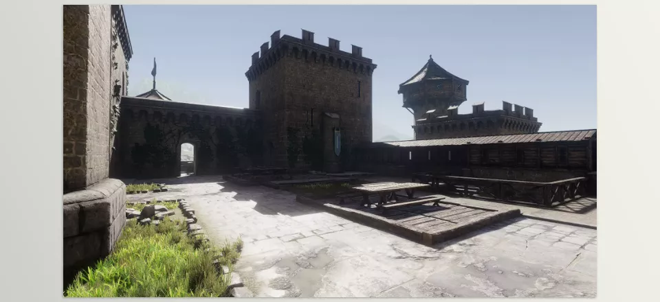 Medieval Castle Modular Pack - The walls can be easily customized with different materials to create a new look.