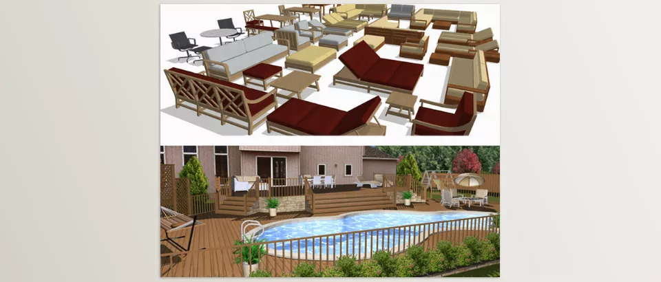 Architect 3D Landscape Design - Effortlessly add plants to your design by dragging and dropping from a library featuring over 4,000 flowers, shrubs, and trees!