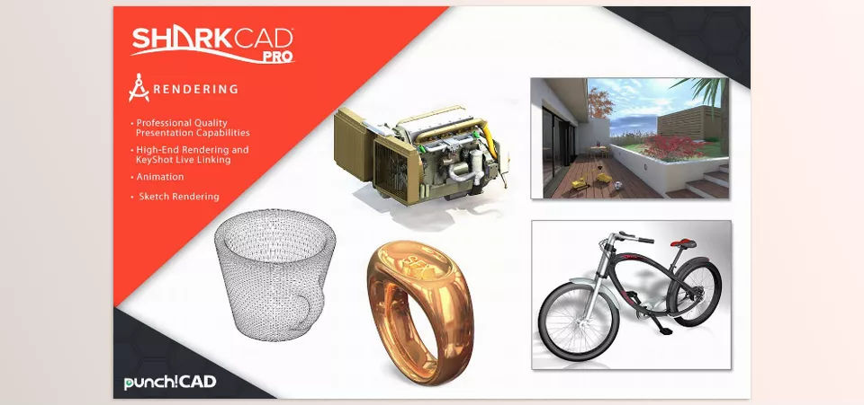 SharkCAD Pro - Flexibility with 2D drafting capabilities, 3D solid and mesh modeling features, photorealistic rendering, and all the tools necessary for creating precise designs.