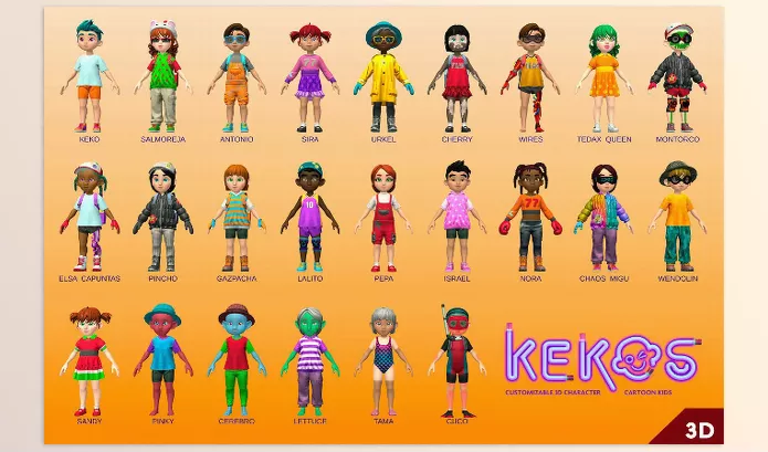 Unity Asset – KEKOS Download v1.1.0 (Customizable 3D Character Cartoon Kids)