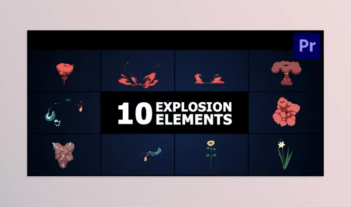 Videohive – Combined Explosion Elements Premiere Pro MOGRT Download 52238825