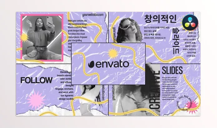 Videohive – Torn Creative Slides for DaVinci Resolve Download 52681372