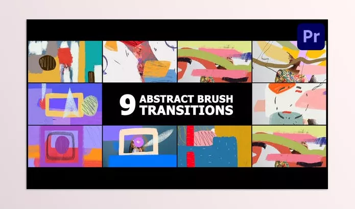 Videohive – Abstract Brush Transitions Premiere Pro MOGRT Download 53312856