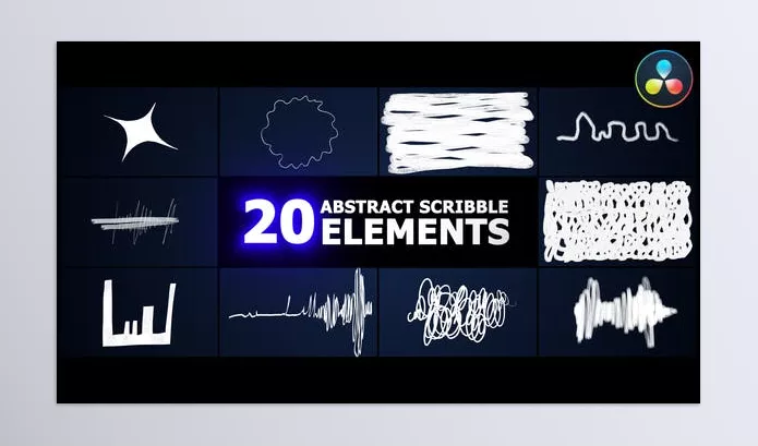 Videohive – Abstract Scribble Elements DaVinci Resolve Download 53327364