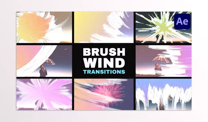 Videohive – Brush Wind Transitions for After Effects Download 53685890