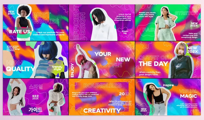Videohive – Psychedelic Fashion Scenes for Premiere Pro Download 53436505