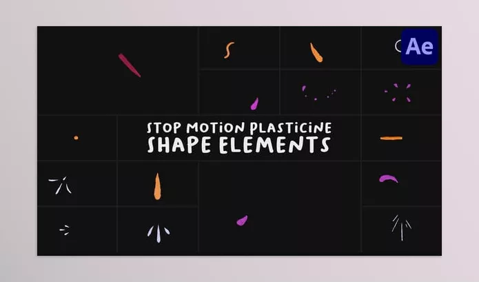 Videohive – Stop Motion Plasticine Shape Elements for After Effects Download 53578136