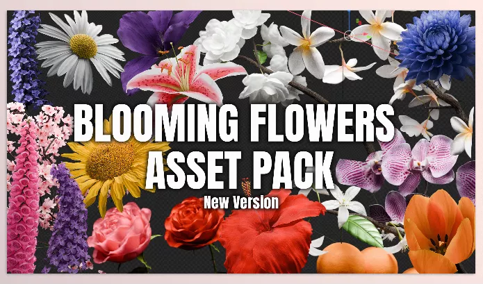 Blender – Blooming Flowers Download (Geo Nodes Curve Asset Pack)