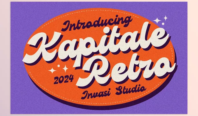 Creative Market – Kapitale Groovy retro script Download 289547927