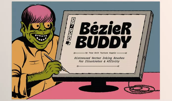 True Grit Texture Supply – Bézier Buddy Download (Vector Inking Brushes for Illustrator & Affinity)