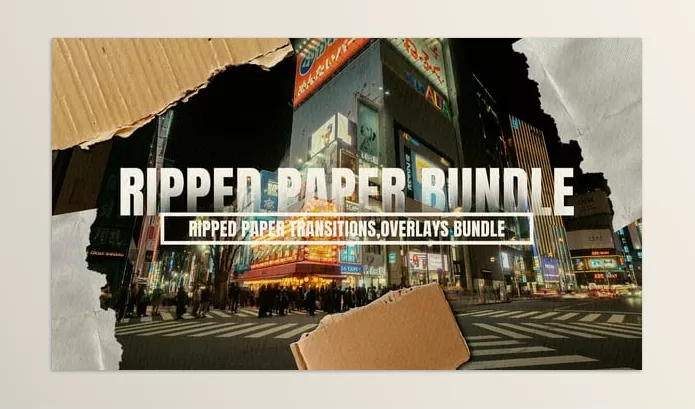 Videohive – Ripped Paper Transitions and Overlays Bundle Download 57201221