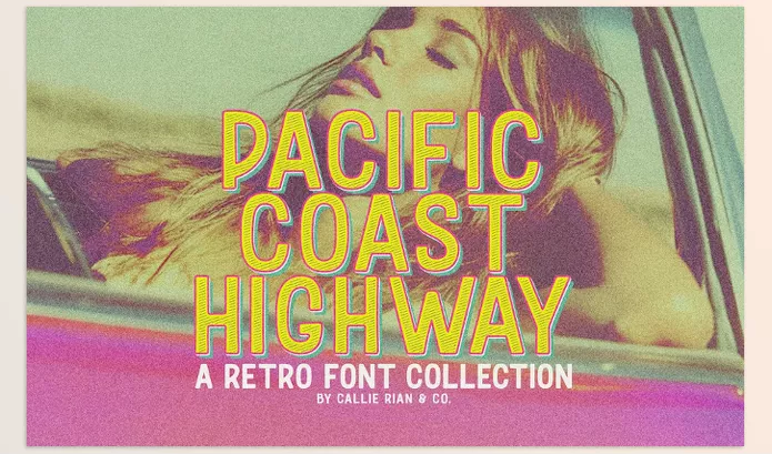 Creative Market – Pacific Coast Highway Retro Fonts Download 290809675