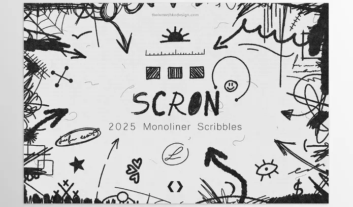 Creative Market – Scron 2000+ Monoliner Scribbles Download 92091952