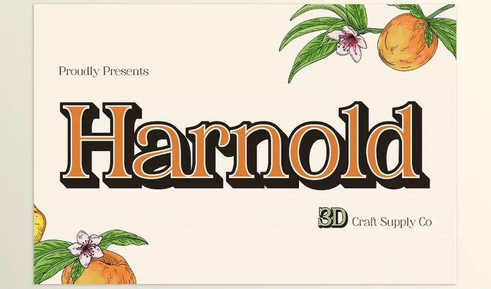Creative Market – Harnold 3D Font Download 291255894