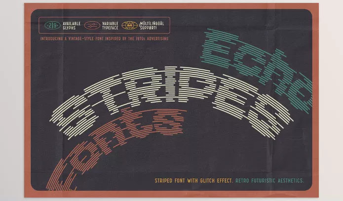 Creative Market – Echo Stripes Variable Font Set Download 291254095