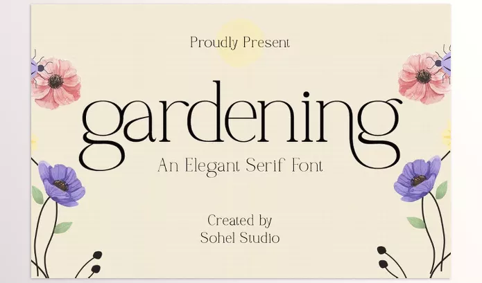 Creative Market – Gardening Elegant Serif Font Download 291064838