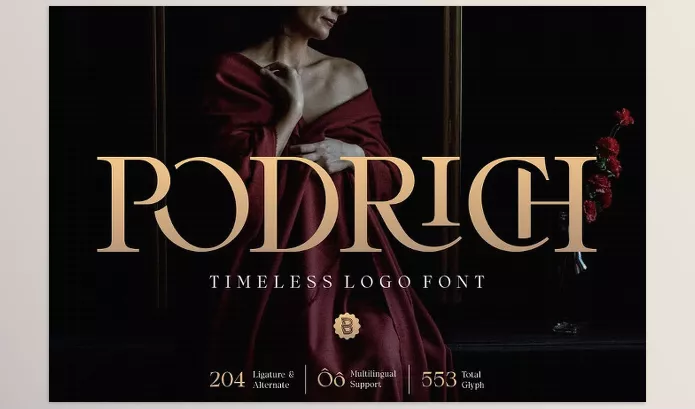 Creative Market – Podrich Timeless Logo Font Download 290897290