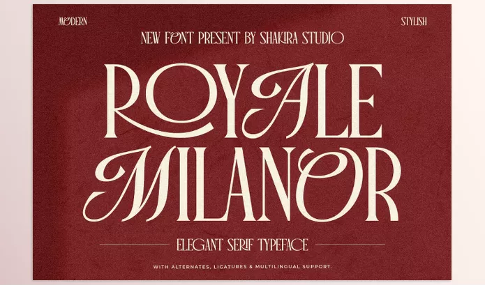 Creative Market – Royale Milanor Font Download 291057648