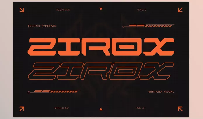 Creative Market – Zirox Cyberpunk Branding Logo Font Download 291342385