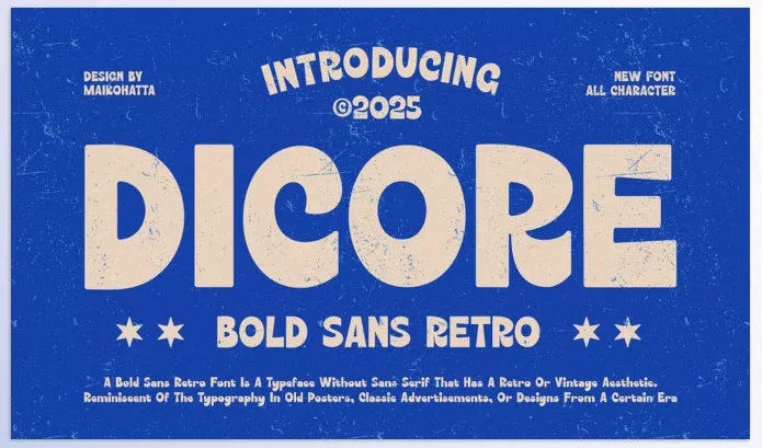 Creative Market – Dicore Bold Sans retro Font Download 291084381