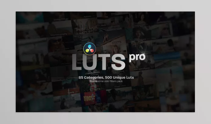 Videohive – LUTs Pro Professional Color Grading Pack with 500 LUTs For Davinci Resolve Download 56582384