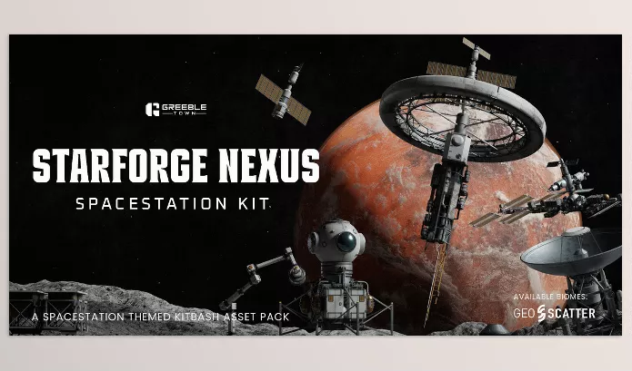 Blender – Starforge Nexus Spacestation Kitbash Greeble Assets Download