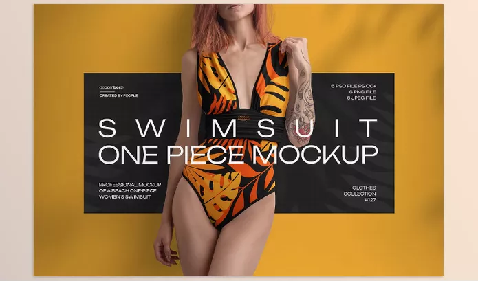 Creative Market – Mockup of a One Piece Women Swimsuit Download 291253888