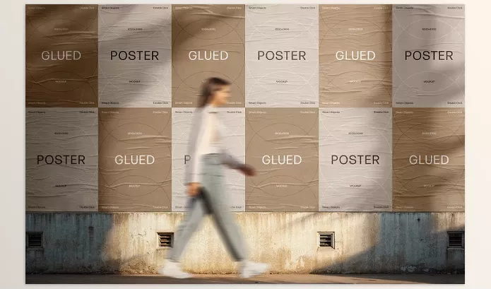 Creative Market – Outdoor Glued Posters Mockup Download 291531793