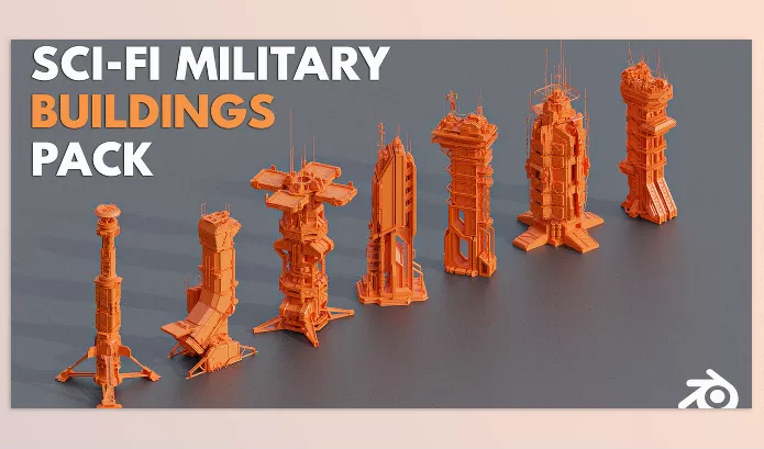 Blender – Sci-Fi Futuristic Military Buildings Pack Download