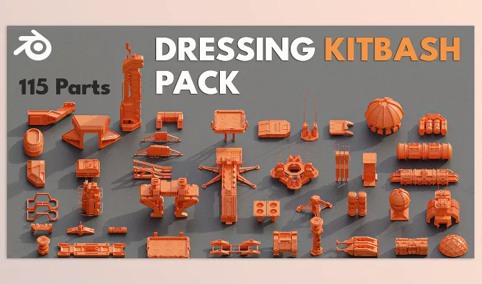 Blender – Sci-Fi Buildings Modular Kitbash Pack Download
