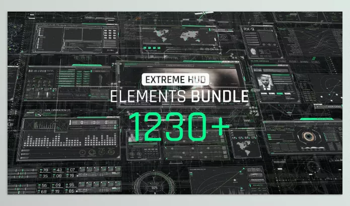 Videohive – Extreme HUD Elements Bundle 1200+ For Premiere Pro Download 44659749