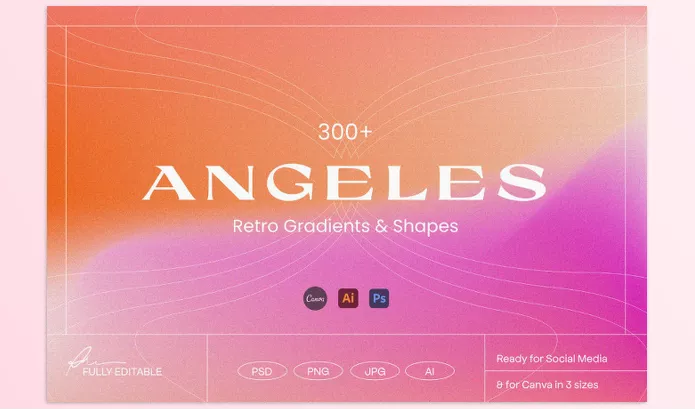 Sparrow and Snow – Angeles Retro Gradients and Shapes Download