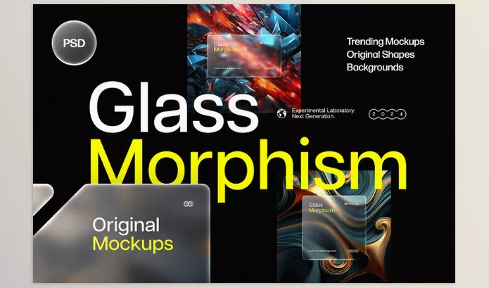 Pixelbuddha – Glass Morphism Frosted Mockups Download