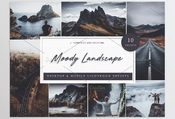 Creative Market – 10 x Lightroom Moody Landscape Download 5962629