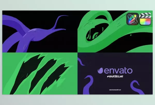 Videohive – Anime Tentacles Logo Opener for FCPX Download 50823956
