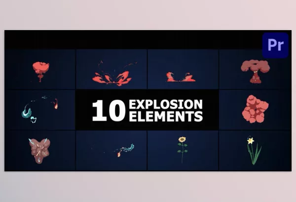 Videohive – Combined Explosion Elements Premiere Pro MOGRT Download 52238825