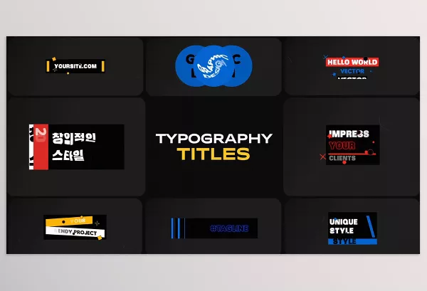 Videohive – Typography Titles for After Effects Download 52681003